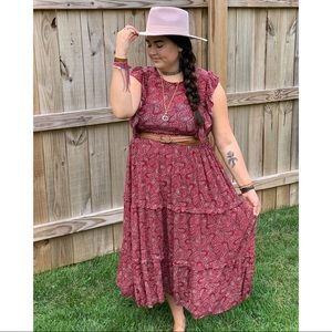 Paisley print maxi dress